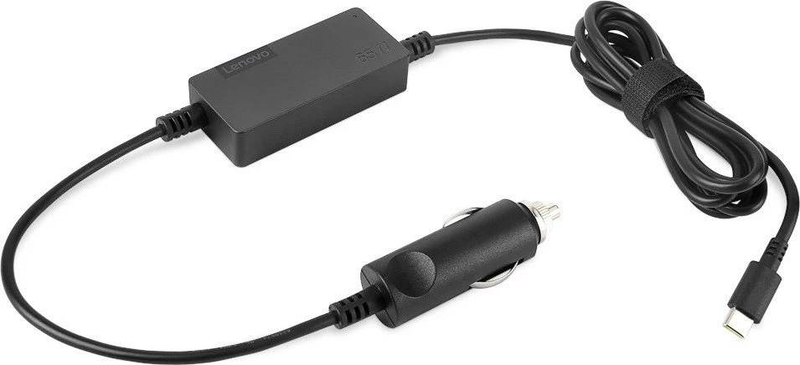 Lenovo 65w USB-c dc travel adapter 40ak0065ww in-car charger pd 3.0 for thinkpad & USB-c laptops black-null