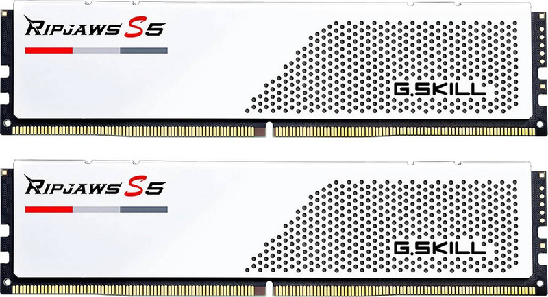 G.skill ripjaws s5 white 96GB (2x48GB) ddr5-6000 cl30 intel xmp 1.35v desktop memory kit f5-6000j3036f48gx2-rs5w-null