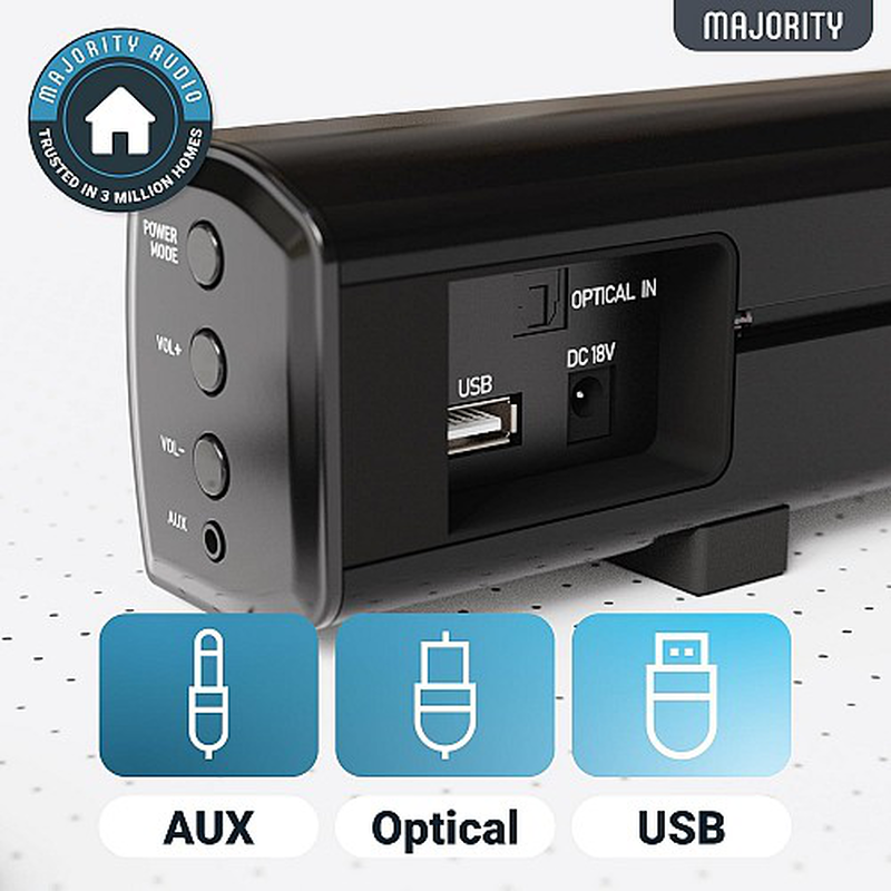 Majority bowfell soundbar 2.1 50w bt/USB/optical (uk), , medium-null