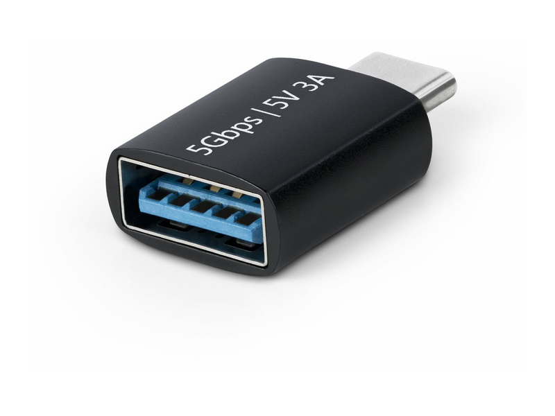 Startech.com USB-c to USB-a adapter, USB 5GBps, compact USB-c male to USB-a female adapter, durable metal housing, m/f - USB adapter - 24 pin USB-c (m) to USB (f) - USB 3.2 Gen 1 - 5 v - 3 a - passive, up to 5GBps data transfer rate - black | USB31caadgc-null