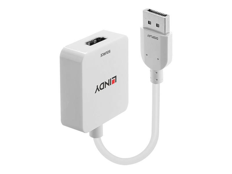 Lindy - video / audio cable - HDMI, dc jack 3.5 x 1.35 mm female to displayport male - 9.5 cm - white-null