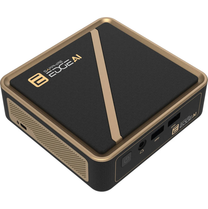 Sapphire edge ai 340 barebone mini pc AMD ryzen ai 5 340 radeon 840m copilot+ ddr5 Wi-Fi 6e no ram no SSD no os black-null