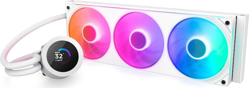 Nzxt kraken plus 360 rgb aio liquid CPU cooler 360mm 3x120mm f360 rgb fans 1.54in 240x240 lcd intel AMD white-null