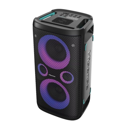 Hisense party rocker one plus φορητό ηχείο karaoke 300w με 2 ασύρματα μικρόφωνα και φωτιστικά εφέ, , medium