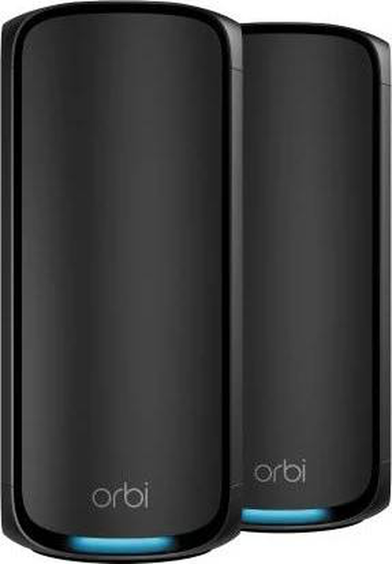 Netgear orbi 970 series rbe972s Wi-Fi 7 quad-band mesh system 2-pack be27000 10 gig port black-null