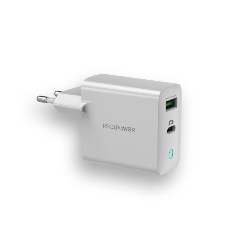 Realpower pc-65 gan 65watt notebook charger supplying  gan technology and power delivery, , medium-null