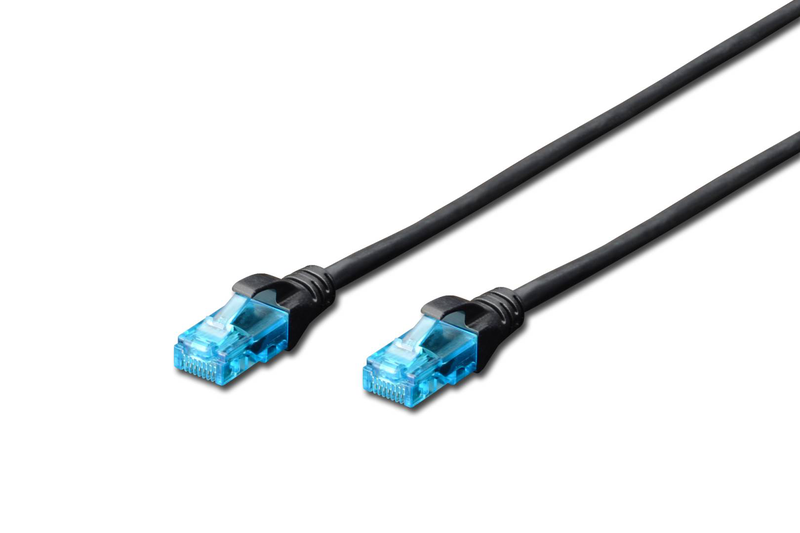Digitus cat 5e u/utp patch cord 0.5 m black | rj45 to rj45 | awg 26/7 | pvc-null