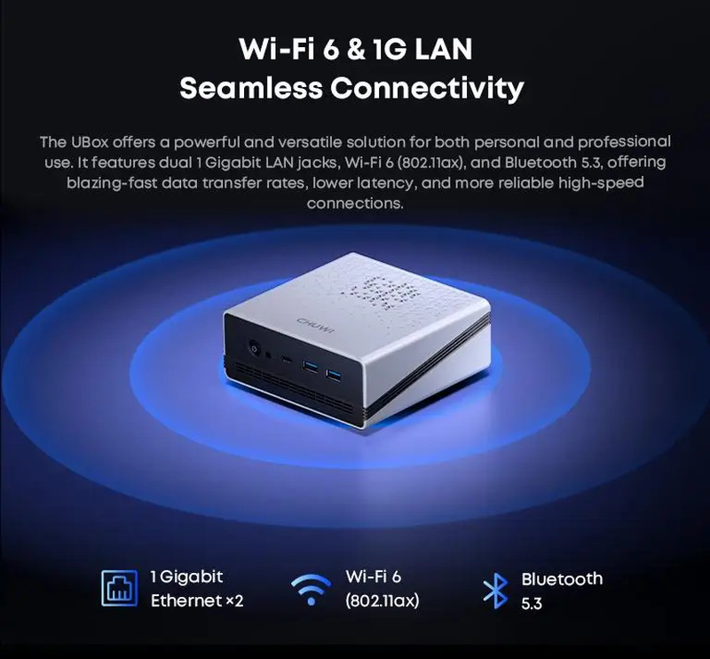 Chuwi  mini pc ryzen 5 6600h 16GB ddr5, 512GB pcie 3.0 SSD, Wi-Fi 6 | bluetooth 5.2, 2.5 gigabit lan, win11 pro, , medium-null