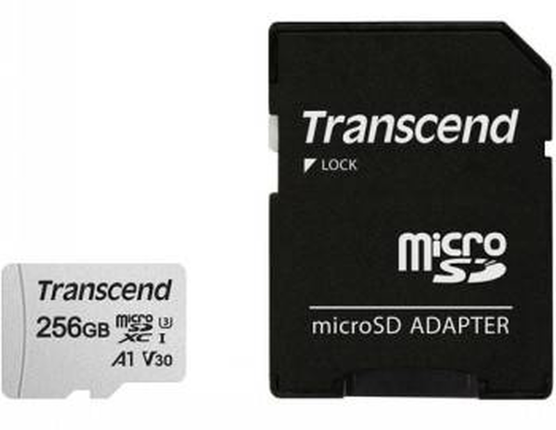 Transcend 300s / flash memory card (adapter included) / 256GB / a1 / video class v30 / uhs-i u3 / class10 / microsdxc-null