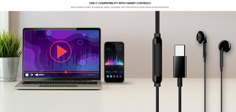 Genius mobile headset in-ear USB-c inline control hs-m365 white, , medium-null