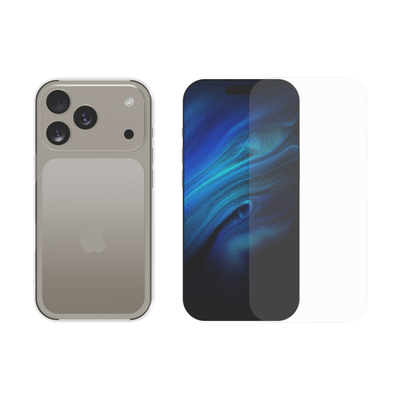 iPhone 17 pro TPU case & tempered glass, Transparent, medium