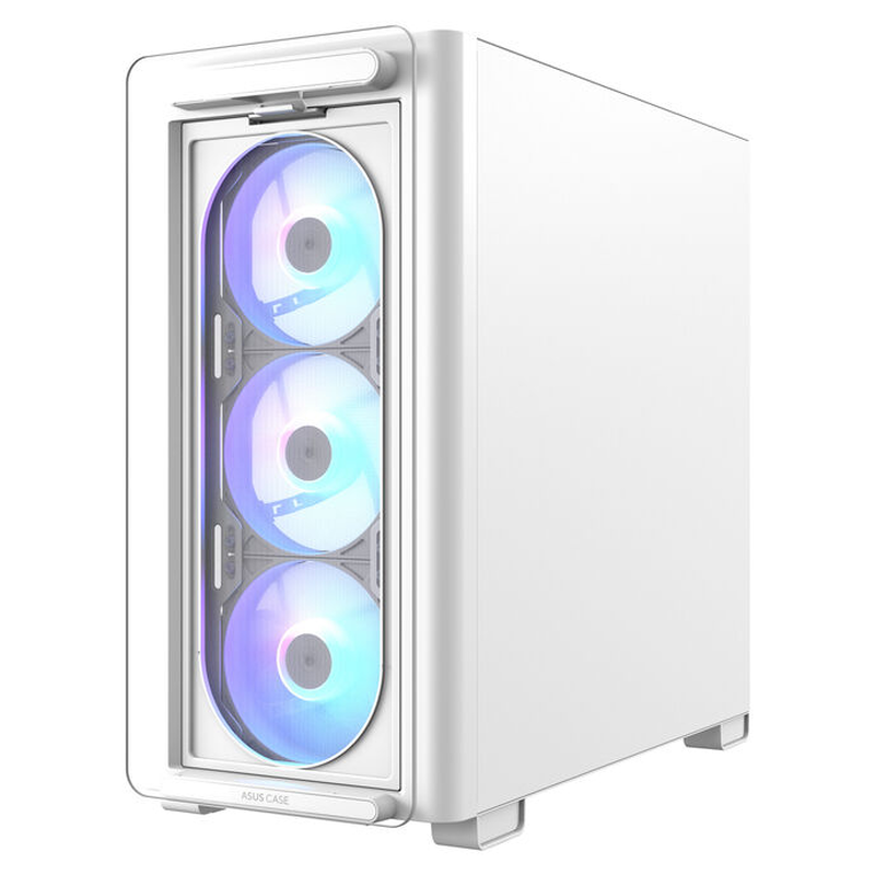 Asus a23 plus microatx case tempered glass white panoramic glass 380mm GPU dual 360mm radiator no psu-null