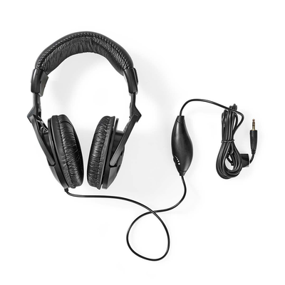 Wired headphones 2.5m round cable over-ear black