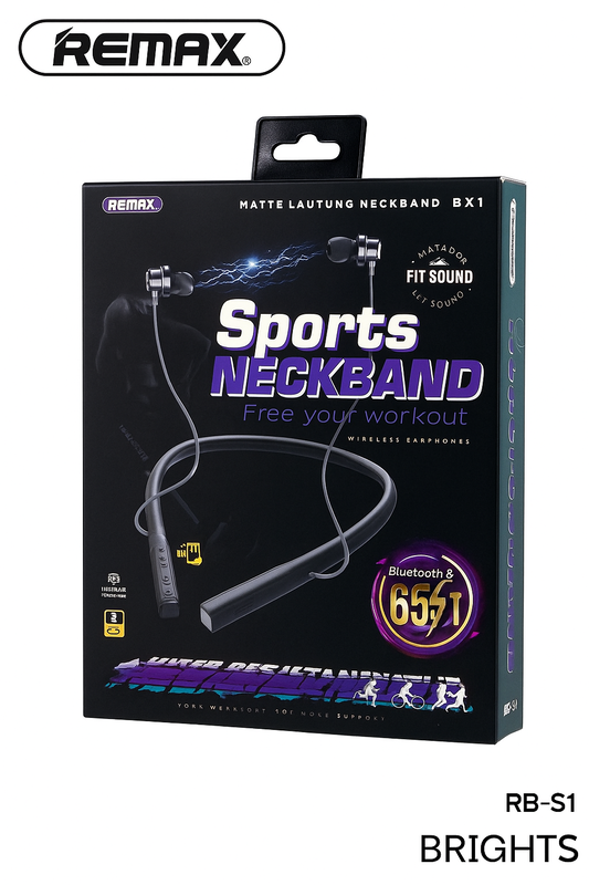 Remax wireless neckband sport bluetooth headphones black, , medium-null