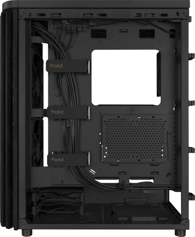 Asus proart pa401 wood edition atx mid tower pc case mesh panel fsc wood front dual 160mm fans black-null