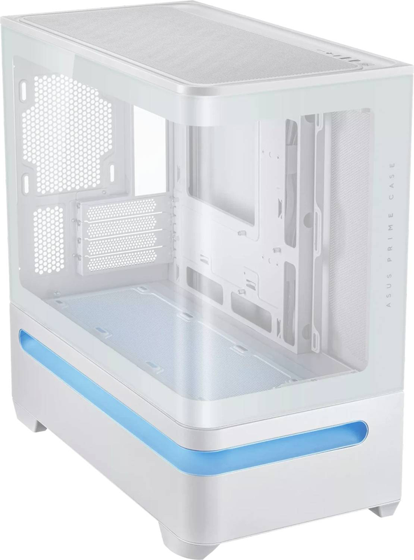 Asus prime ap202 argb microatx pc case curved tempered glass 3x 120mm argb fans GPU 420mm white-null