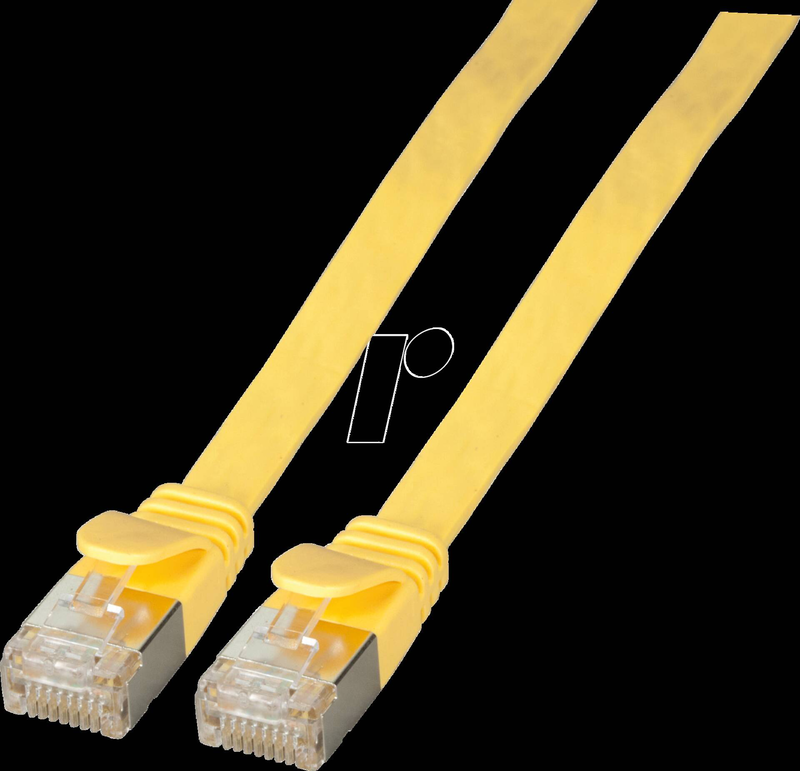 Efb-elektronik / patch cable / rj-45 (m) to rj-45 (m) / 25 cm / u/ftp / cat 6a / molded, flat / yellow-null