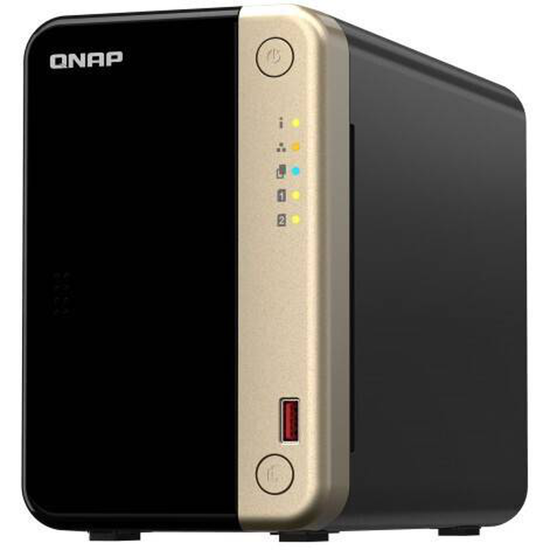 Qnap ts-264 / nas server / 2 bays / sata 6GB/s / raid 0, 1, jbod / ram 8GB / 2.5 gigabit ethernet / iscsi support, , medium-null