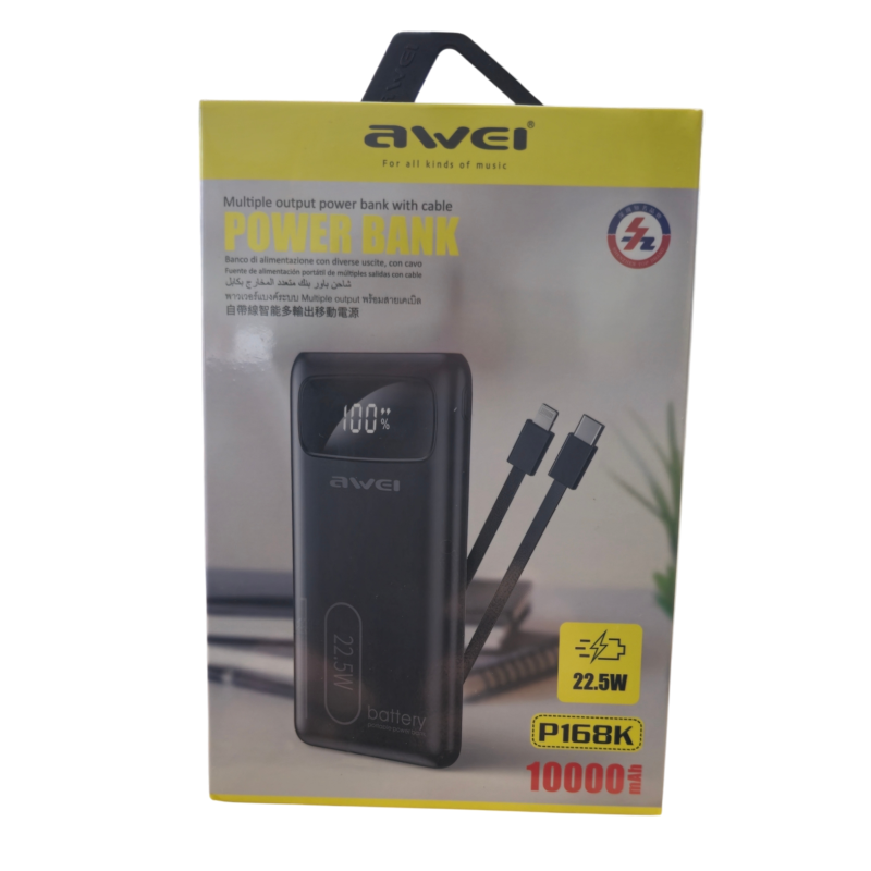 Powerbank awei p168k 10,000mAh-22,5w super fast charge, , medium-null