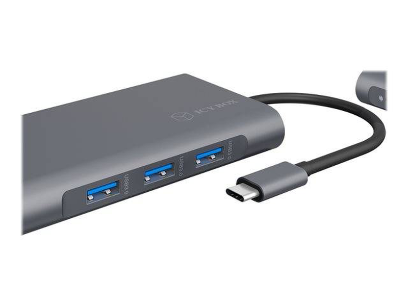 Icy box ib-dk4040-cpd 10-in-1 USB-c docking station 4k HDMI vga gigabit ethernet 100w pd 3x USB 3.0 card reader audio-null