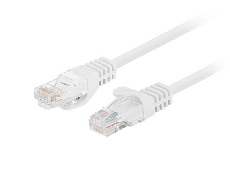 Lanberg cat6 u/utp patch cord rj45 to rj45 1m white fluke passed-null