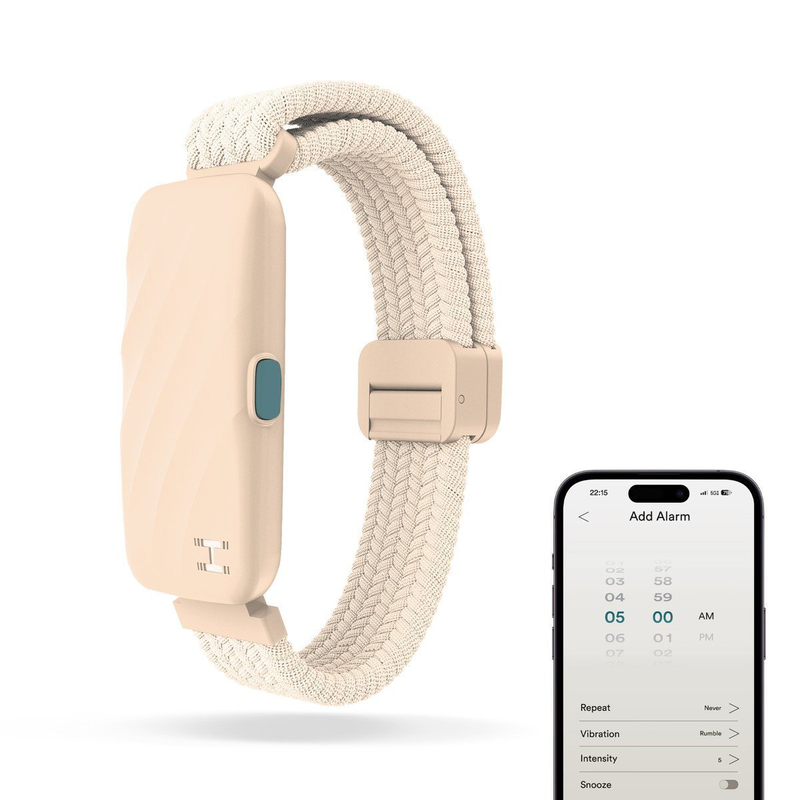 Homedics wakeband vibrating alarm wristband cream ss-wb100ce-ww, , medium-null