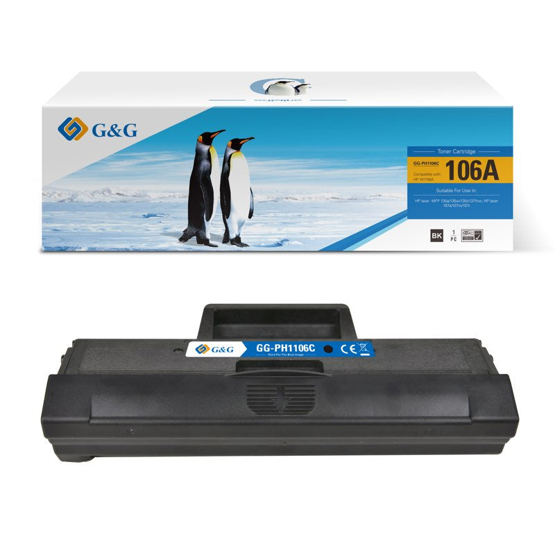 G&g replacement toner cartridges for hp w1106a, , medium image number null