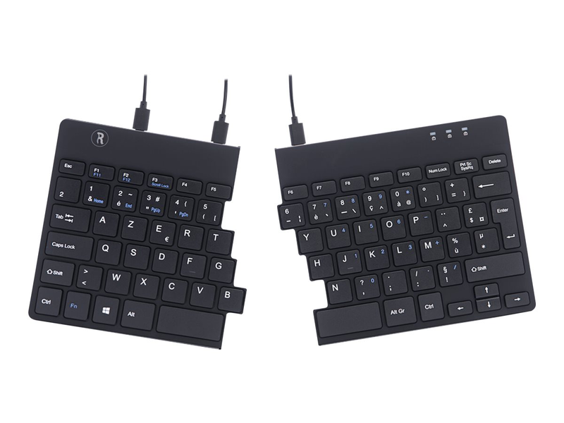 R-go split ergonomic keyboard, azerty(fr), black, wired - keyboard - USB - azerty - french - black, , medium-null