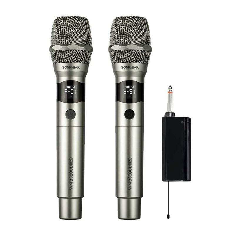Sonicgear microphone wireless 2xhandsets wm 3000ul dual palladium, , medium-null