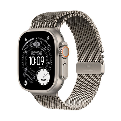 Watch ultra 3 gps + cellular 49mm natural titanium case με natural titanium milanese loop - small, Natural Titanium, medium