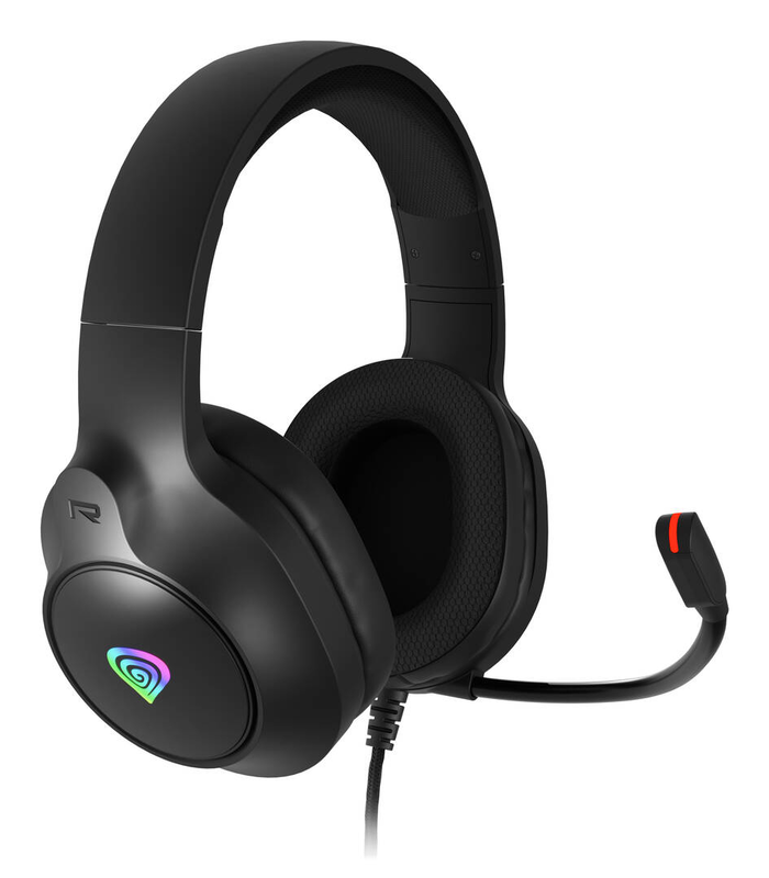 Genesis neon 213 rgb wired gaming headset 50mm drivers led lighting built-in mic 3.5mm USB black-null