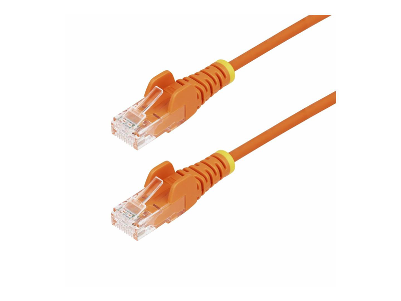 Startech.com 15m orange slim cat6 ethernet cable, snagless, 28awg, lszh / patch cable / rj-45 (m) to rj-45 (m) / 15 m / 3.6 mm / utp / cat 5/5e/6 / ieee 802.3bt / halogen-free, snagless, stranded copper / orange-null