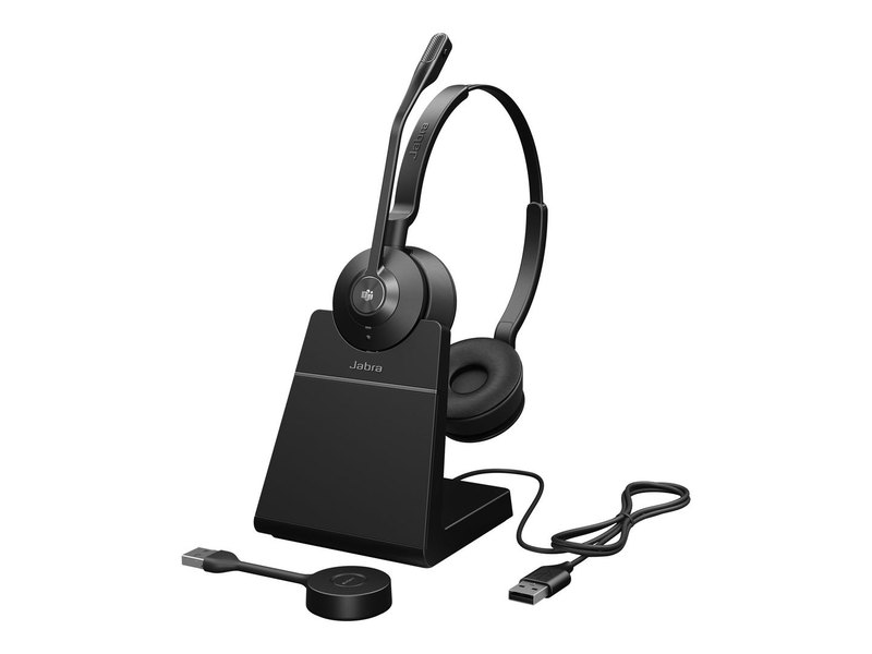 Jabra engage 55 se ms teams stereo wireless dect headset USB-a link 400a dongle charging stand black-null