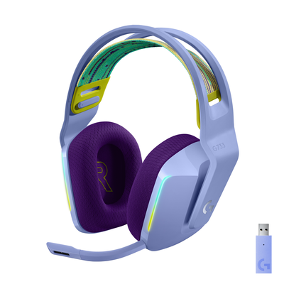 G733 lightspeed wireless lightsync rgb with blue vo!ce lilac, Lilac, medium