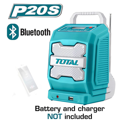 Total ραδιόφωνο εργοταξίου 20v li-ion με bluetooth, fm/am & aux για ασύρματη ψυχαγωγία στον χώρο εργασίας solo tjrli2001, , medium