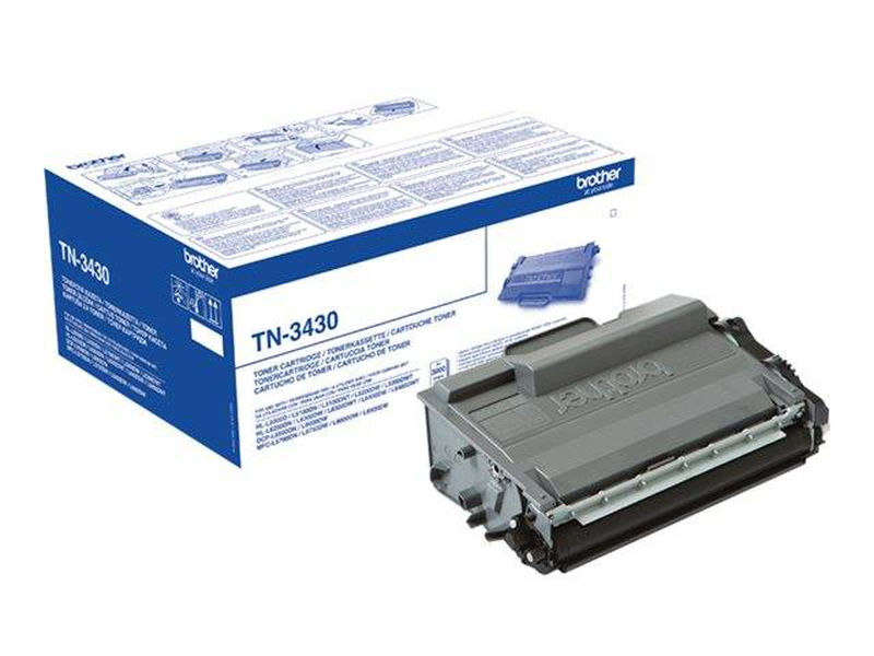 Brother tn-3430 black original toner cartridge 3000 pages for hl-l5100dn l6300dw mfc-l5750dw l6900dw-null