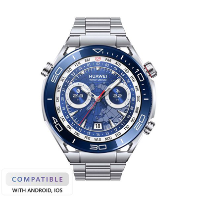 Watch ultimate voyage blue, Silver, medium