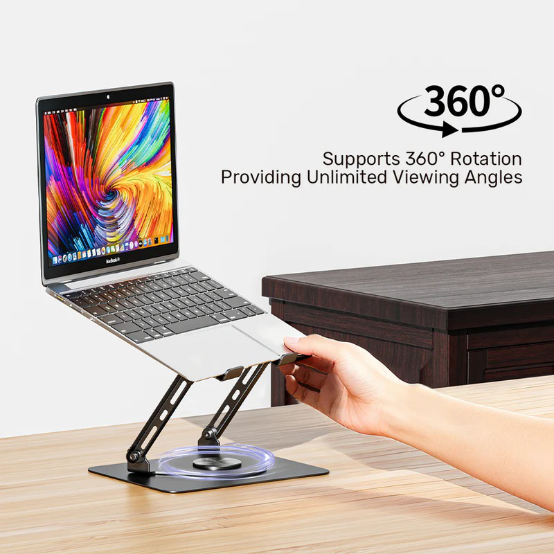 Unitek ot1098a laptop stand with 360 rotation & detachable cooling fan, , medium-null