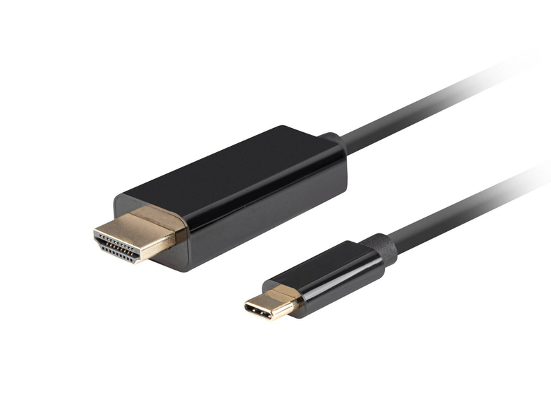 Lanberg ca-cmhd-10cu-0018-bk / 1.8 m / USB Type-C / HDMI / male / male / straight / USB-c(m)->hdmi(m) cable 1.8m 4k 60hz / black-null
