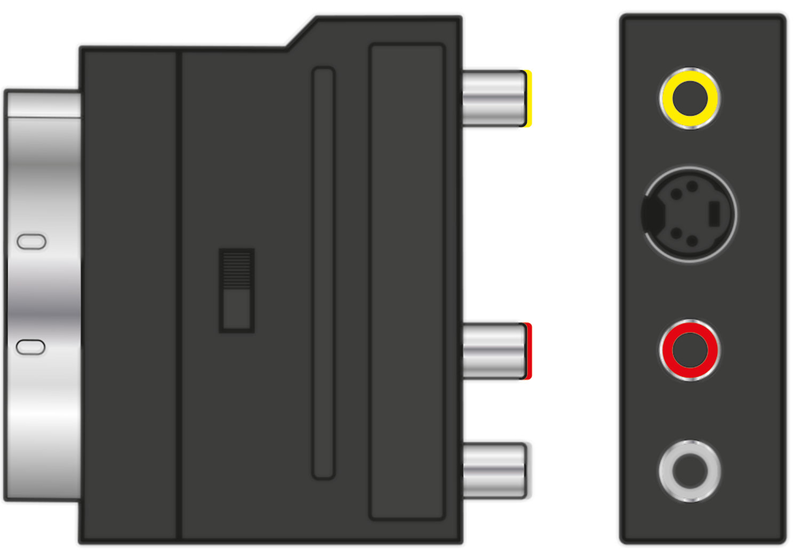 Av:link scart to 3rca adaptor with switch 122.410uk, , medium-null