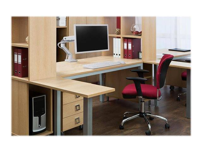 Ergotron hx desk monitor arm 45-475-216 desk mount for displays up to 42 inch 19.1kg tilt pan rotate white-null