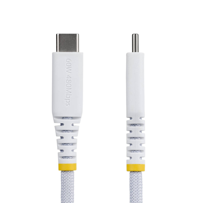 Startech.com / USB cable / 24 pin USB-c (m) to 24 pin USB-c (m) / USB 2.0 / 3 a / USB power delivery (60w), straight, rugged, power delivery 2.0 support / white-null