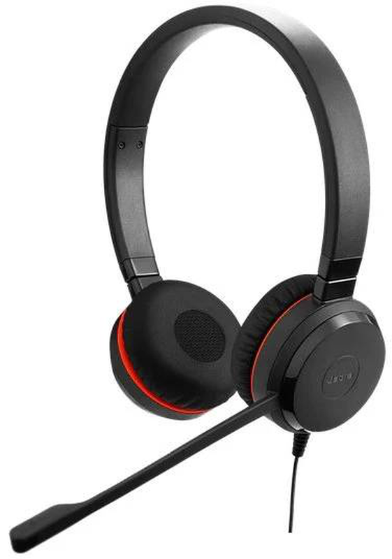 Jabra evolve 20 ms stereo 4999-823-309 wired USB-a on-ear office headset noise-cancelling mic busylight teams black-null