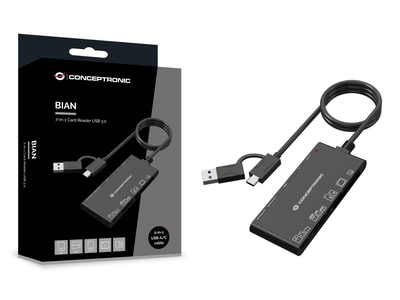 Conceptronic 7-in-1 card reader USB 3.0 / compatible with sd/sdhc/sdxc, micro sd/t-flash, micro sdhc, micro sdxc, mmc, ms, cf and xd, , medium