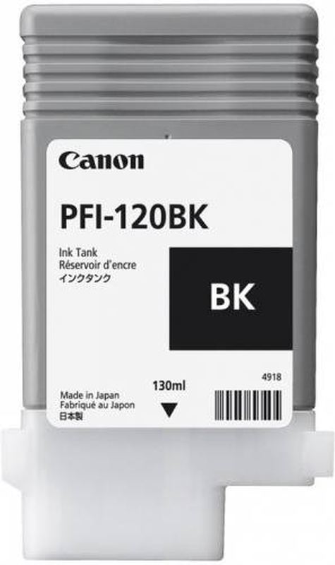 Canon pfi-120 bk / 130 ml / black / original / ink tank / for imageprograf tm-200, tm-205, tm-300, tm-305, , medium-null