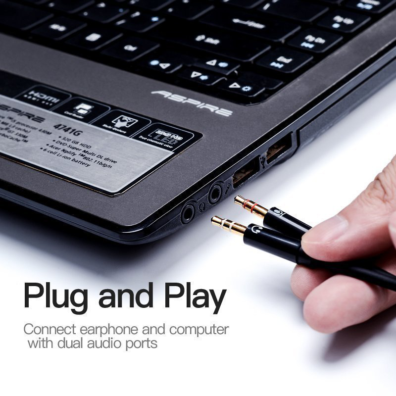 Vention audio 3.5mm f to 2&times;3.5mm m splitter cable 0.3m bbtby, , medium-null
