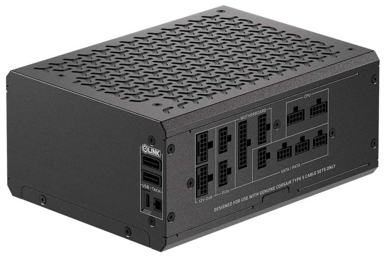 Corsair hx1500i shift 1500w atx 3.1 psu 80+ platinum cybenetics fully modular side-connectors icue 12v-2x6 black-null
