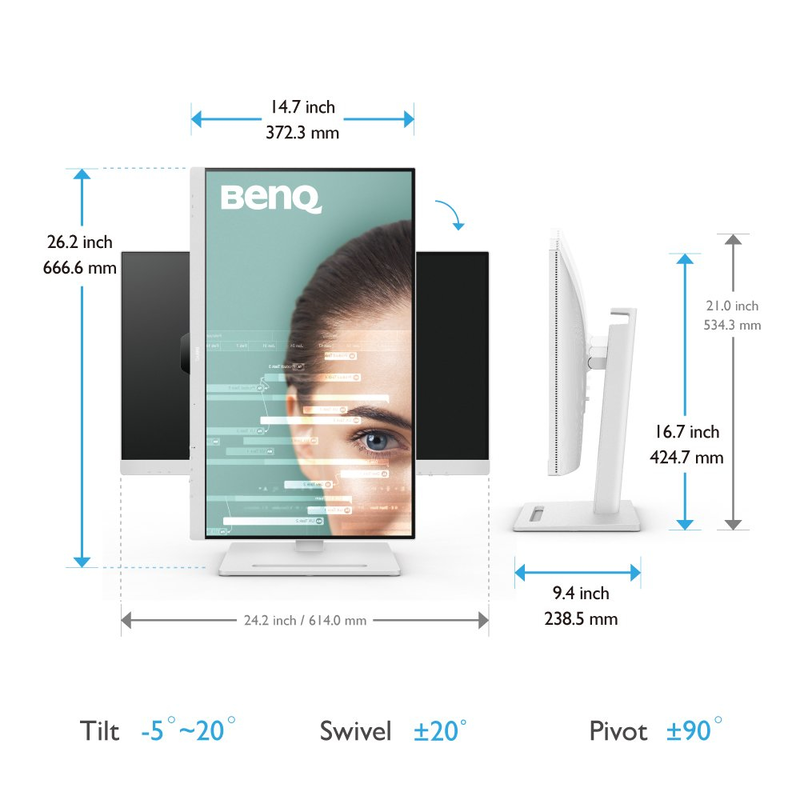 Benq gw2790qt 27" qhd white monitor with USB-c 65w-null
