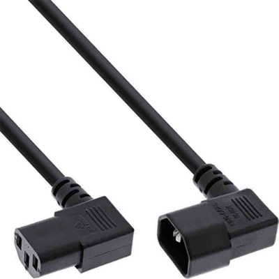 16601a 1m c13 to c14 angled power extention cable black  inline, , medium