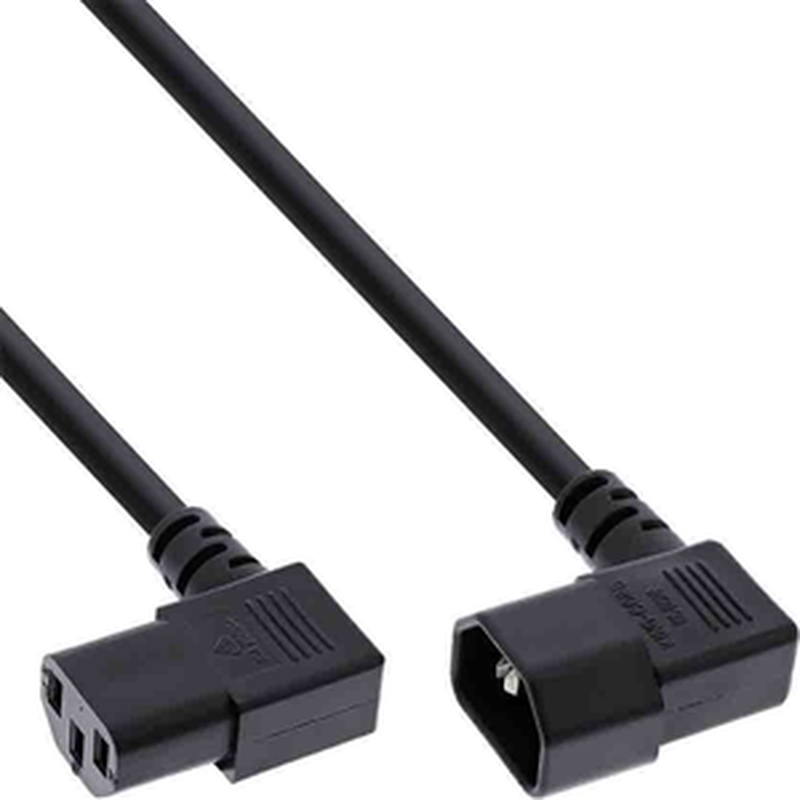 16601a 1m c13 to c14 angled power extention cable black  inline, , medium-null